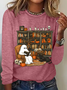 Rundhals Langarm Halloween Regelmäßig Mittlere Elastizität Weit Bluse für Damen