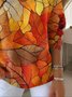 Damen Baumwolle Malerei Langarm Bequem Lässig Pullover