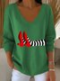 Damen Baumwolle Halloween Langarm Bequem Lässig Pullover