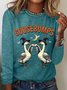 Rundhals Langarm Halloween Regelmäßig Mittlere Elastizität Weit Bluse für Damen