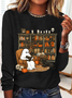 Rundhals Langarm Halloween Regelmäßig Mittlere Elastizität Weit Bluse für Damen