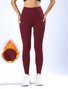 Damen Unifarben Lässig Winter Knöchelhose Leggings