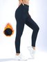 Damen Unifarben Lässig Winter Knöchelhose Leggings