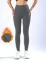 Damen Unifarben Lässig Winter Knöchelhose Leggings