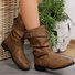 Retro Unifarben Slip On Flach Gerade Stiefel