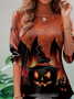 Lässig Halloween Rundhals Langarm T-Shirt