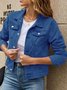 Damen Frühling/Herbst Oberbekleidung Retro Nahtverarbeitung Unifarben Langarm Stehkragen Jacke