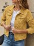 Damen Frühling/Herbst Oberbekleidung Retro Nahtverarbeitung Unifarben Langarm Stehkragen Jacke