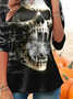 Lässig Halloween Rundhals Langarm T-Shirt
