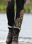 Damen Geblümt Lässig Alle Jahreszeiten Print Lang Leggings
