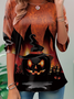 Lässig Halloween Rundhals Langarm T-Shirt