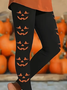 Damen Halloween (Kürbis) Lässig Alle Jahreszeiten Print Lang Leggings