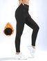 Damen Unifarben Lässig Winter Knöchelhose Leggings