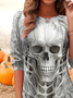 Lässig Halloween Rundhals Langarm T-Shirt