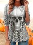 Lässig Halloween Rundhals Langarm T-Shirt