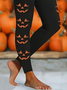 Damen Halloween (Kürbis) Lässig Alle Jahreszeiten Print Lang Leggings