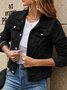 Damen Frühling/Herbst Oberbekleidung Retro Nahtverarbeitung Unifarben Langarm Stehkragen Jacke