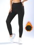 Damen Unifarben Lässig Winter Knöchelhose Leggings