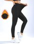 Damen Unifarben Lässig Winter Knöchelhose Leggings