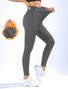 Damen Unifarben Lässig Winter Knöchelhose Leggings