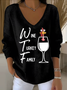 Damen Baumwolle Tier Langarm Bequem Lässig Pullover