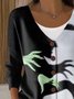 Damen Halloween Langarm Bequem Lässig Print Strickjacke