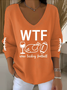 Damen Baumwolle Textbriefe Langarm Bequem Lässig Pullover