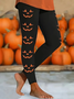 Damen Halloween (Kürbis) Lässig Alle Jahreszeiten Print Lang Leggings