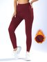 Damen Unifarben Lässig Winter Knöchelhose Leggings