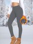 Damen Unifarben Lässig Winter Knöchelhose Leggings