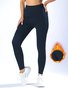 Damen Unifarben Lässig Winter Knöchelhose Leggings