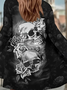 Damen Frühling/Herbst Oberbekleidung Retro Halloween Langarm V-Ausschnitt Jacke