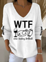 Damen Baumwolle Textbriefe Langarm Bequem Lässig Pullover