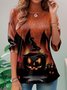 Lässig Halloween Rundhals Langarm T-Shirt