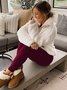 Damen Unifarben Lässig Winter Knöchelhose Leggings