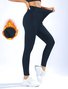 Damen Unifarben Lässig Winter Knöchelhose Leggings