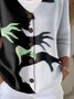 Damen Halloween Langarm Bequem Lässig Print Strickjacke