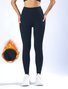 Damen Unifarben Lässig Winter Knöchelhose Leggings
