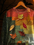 Lässig Rundhals Abstrakt Sweatshirt Print