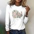 Retro Tier Rundhals Langarm T-Shirt