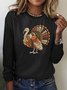 Retro Tier Rundhals Langarm T-Shirt