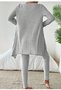 Damen Unifarben Matching Kostüm Täglich Langarm Lässig Frühling/Herbst Mehrteiliges Set Matching Set