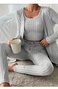 Damen Unifarben Matching Kostüm Täglich Langarm Lässig Frühling/Herbst Mehrteiliges Set Matching Set