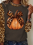 Retro Halloween (Kürbis) Rundhals Langarm T-Shirt