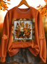 Lässig Rundhals Tier Sweatshirt Print