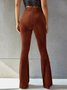 Damen Unifarben Lang Elastische Taille Hose Retro Frühling/Herbst Hose