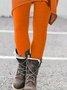 Damen Unifarben Retro Alle Jahreszeiten Lang Leggings
