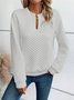 Retro V-Ausschnitt Geometrisch Sweatshirt Nahtverarbeitung