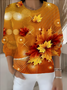 Damen Verlaufsmuster Langarm Bequem Retro Pullover