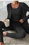 Damen Unifarben Matching Kostüm Täglich Langarm Lässig Frühling/Herbst Mehrteiliges Set Matching Set